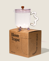 Bloom glass teapot (The Qi x SLJ) featuring a unique design and special box