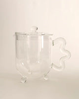 Multicolor Bloom glass teapot