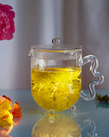 Multicolor Bloom glass teapot