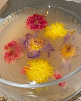 Ultimate Wellness Set featuring colorful flowers floating in water for a floral wellness experience.