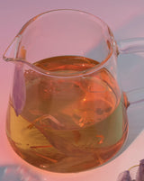 Small glass pot with herbal infusion, showcasing minimalist design and borosilicate glass.