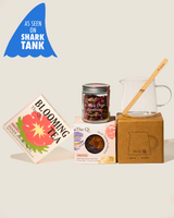 Shark Tank Special! Limited-edition flower tea set with glass essentials, featured on Shark Tank.