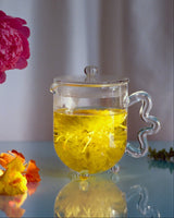 Clear Bloom glass teapot